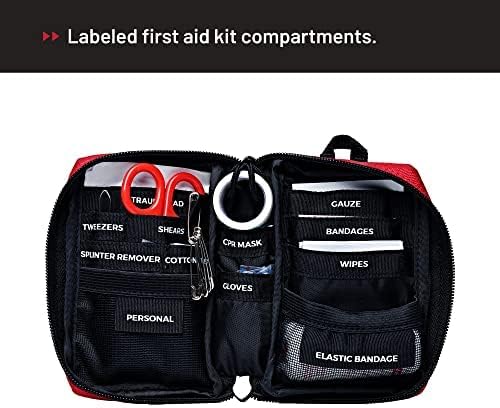 Surviveware 51 Pcs Comprehensive Premium Survival First Aid Kit - Medical Emergency Kit for Travel Camping Gear, Home Essentials & Outdoor Emergencies - HSA & FSA Eligible Survival Kit