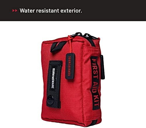 Surviveware 51 Pcs Comprehensive Premium Survival First Aid Kit - Medical Emergency Kit for Travel Camping Gear, Home Essentials & Outdoor Emergencies - HSA & FSA Eligible Survival Kit