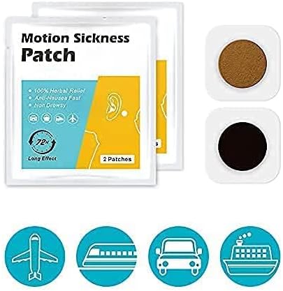 20 Count Motion Sickness Patches - Fast Acting Relieves Dizziness from Seasickness and carsickness, Suit for Car and Boat Rides, Cruise and Airplane Travel Patches