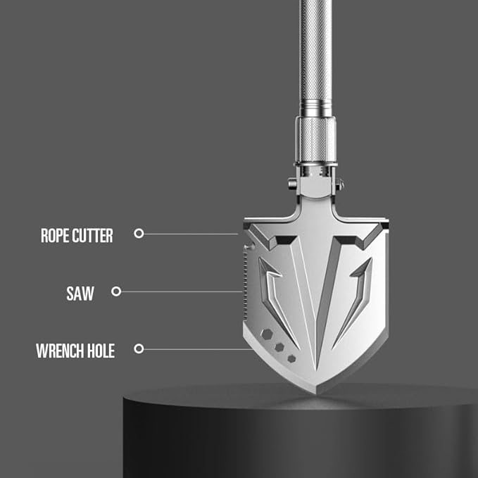 YANTOO Survival Shovel Axe Multitool, Fixm Folding Shovel Hatchet Survival Tool Camping Tool Kit with Storage Bag, Great for Outdoors, Camping, Hiking and Car Emergency