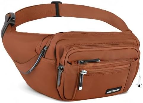 CXWMZY Fanny Packs For Women & Men Waist Pack Hip Bum Bag with Multi-Pockets Large Capacity Waterproof Casual Bum Bag for Disney Traveling Casual Cycling Running Hiking (Brown1)