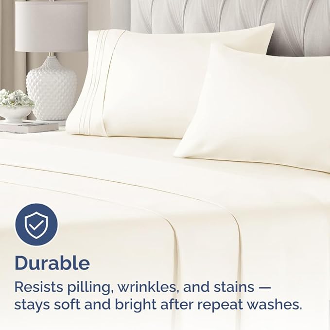 King Pillow Cases Set of 2 - Ultra Soft Hotel Quality Pillowcase Covers - Luxury Comfy Bedding for Women, Men, Kids and Teens - Machine Washable Pillow Protectors - 2 Pieces Set - King Size Off White
