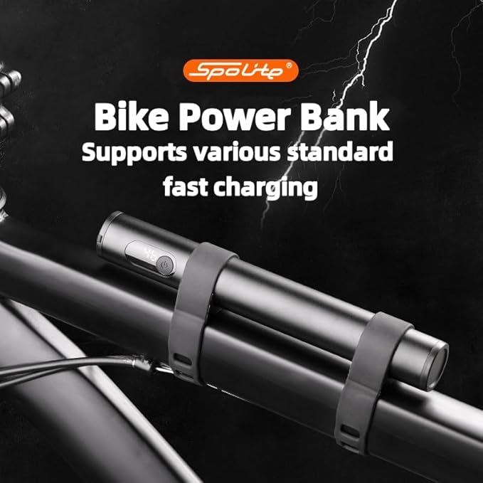 Bike Power Bank, Aluminum Alloy 9,000mAh Portable Power Bank, Ultra-Compact 9K External Battery with Fast Charging