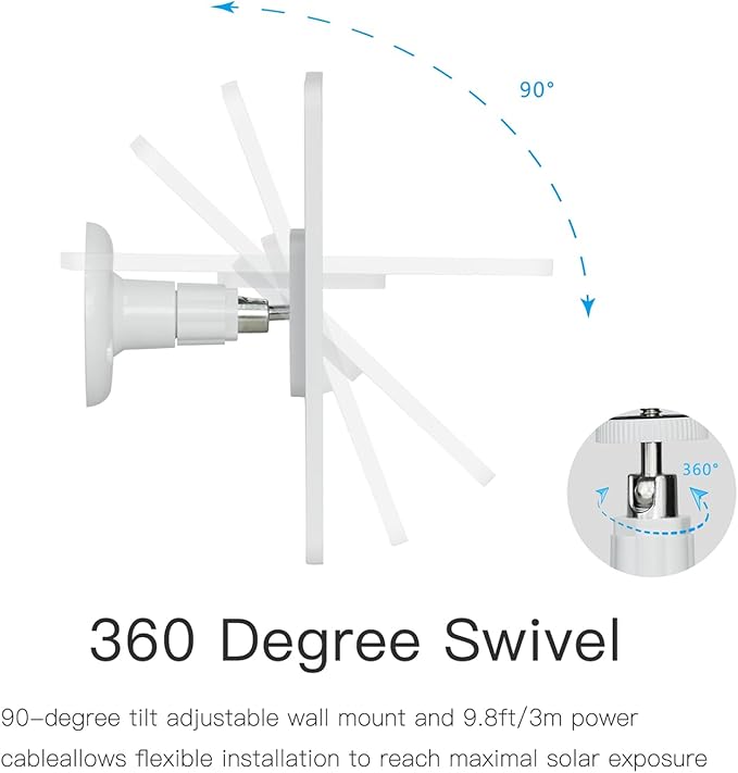 5W Solar Panels for Security Cameras - Compatible with Ring Spotlight Cam(Battery), Ring Stick Up Cam Battery - 9.8 Ft Charging Cable - 1PACK (Not for Spotlight Plus/Pro)
