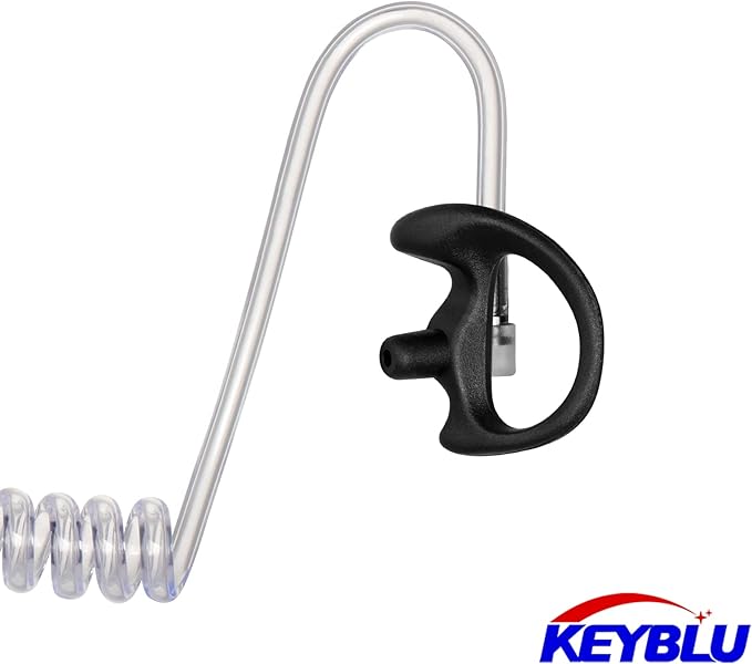 Universal Radio Replacement Earmold, Insert Soft Silicone Earmold Earbud Earplug for Two-Way Radio Coil Tube Audio Kits for Walkie Talkie Acoustic Earpiece Headset (Black, Medium, 2 Pair)