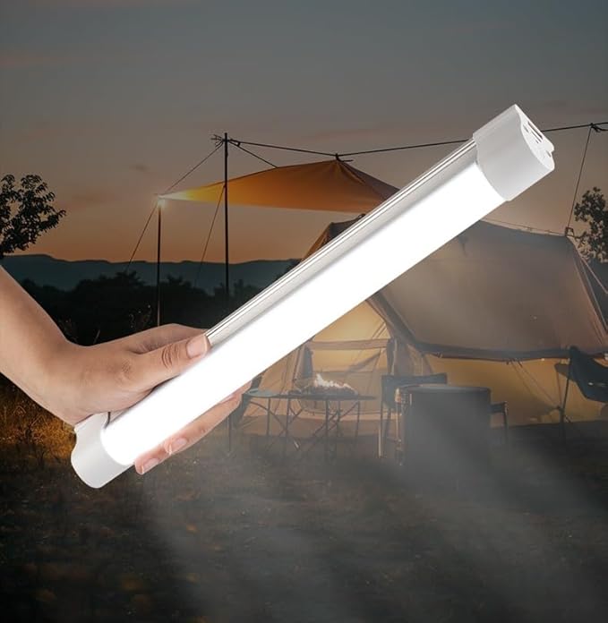 LED Tube Magnetic Work Lights 6000mAh,5 Lighting Options, Camping Lantern USB Rechargeable Portable Battery Powered Lights with 2 Magnets,for Hiking,Home,Outdoor Night Fishing (LLQ120)