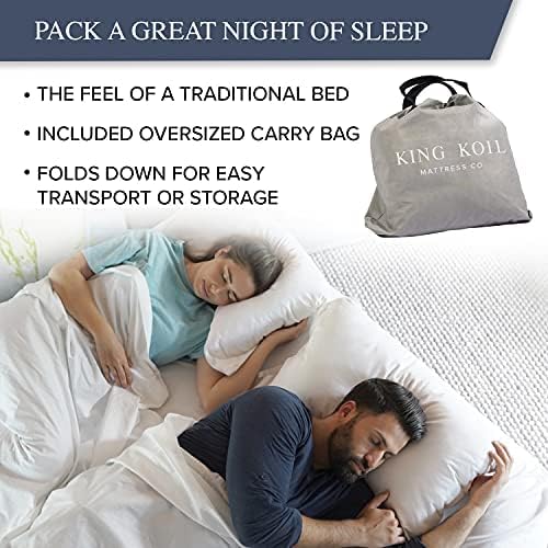 King Koil Luxury California King Air Mattress with Built-in Pump for Home, Camping & Guests - 20” King Size Inflatable Airbed Luxury Double High Adjustable Blow Up Mattress, Durable Waterproof