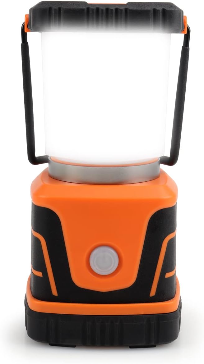 LED Camping lamp Super Bright 1500 lumens 4 Light Modes Dimmable searchlight Battery-Powered Emergency lamp Suitable for Night Hiking Tent Lighting Emergencies Power outages (Orange)