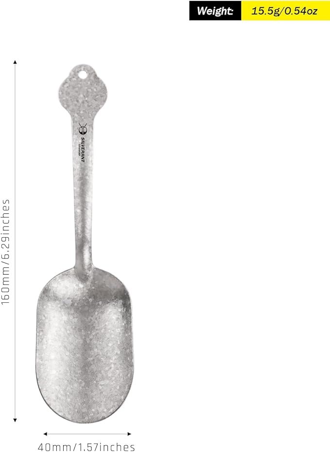 Shovel Spoon Titanium Reuseable Dessert Spoon for Ice Cream Tea Coffee Pudding Yogurt (Tea Scoops - Crystallized)