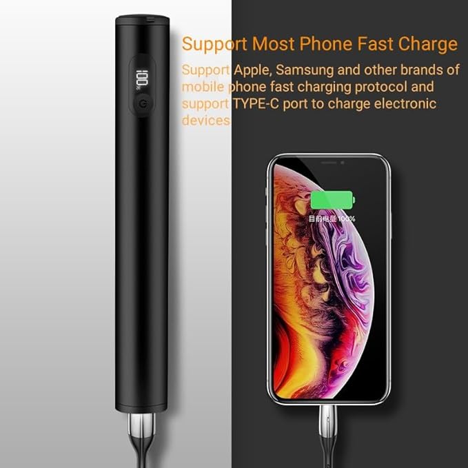 Bike Power Bank, Aluminum Alloy 9,000mAh Portable Power Bank, Ultra-Compact 9K External Battery with Fast Charging