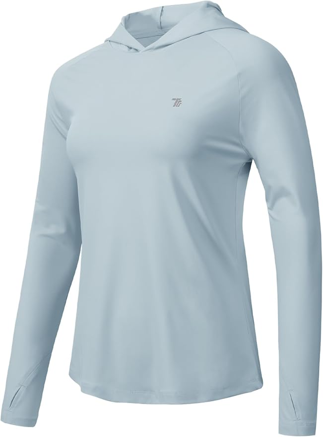 TBMPOY Womens UPF 50+ Sun Protection Hoodie Shirt Long Sleeve Fishing Hiking Outdoor UV Shirt Lightweight