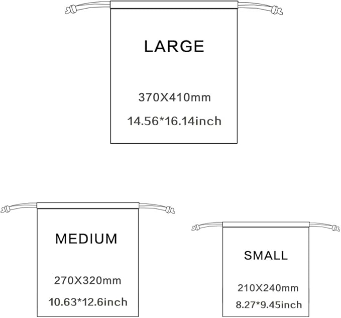 Set of 5 Waterproof Drawstring Bag PE Plastic Folding Sport Home Travel Storage Use combine C