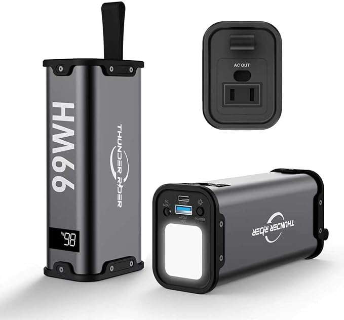 Portable Power Station 99.99Wh Camping Lithium Battery Solar Large Power Bank with AC Outlet 70W for Home Backup Outdoor Emergency RV Van Hunting