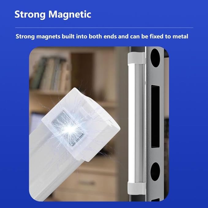 LED Tube Magnetic Work Lights 6000mAh,5 Lighting Options, Camping Lantern USB Rechargeable Portable Battery Powered Lights with 2 Magnets,for Hiking,Home,Outdoor Night Fishing (LLQ120)