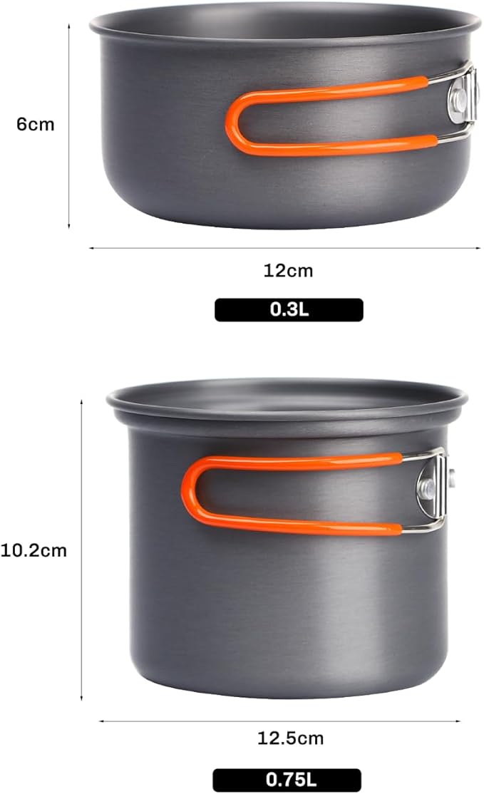 Fire-Maple FMC-207 Compact Cooking Set - 600ml Aluminum Pot with Lid, 2100W Mini Gas Stove & Windshield, Ultra-Light (348g) for Backpacking and Camping