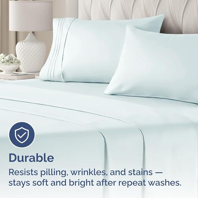 Standard Pillow Cases Set of 2 - Ultra Soft Hotel Quality Pillowcase Covers - Comfy Bedding for Women, Men, Kids and Teens - Machine Washable Pillow Protectors - 2 Piece Set - Standard Size Ice Blue