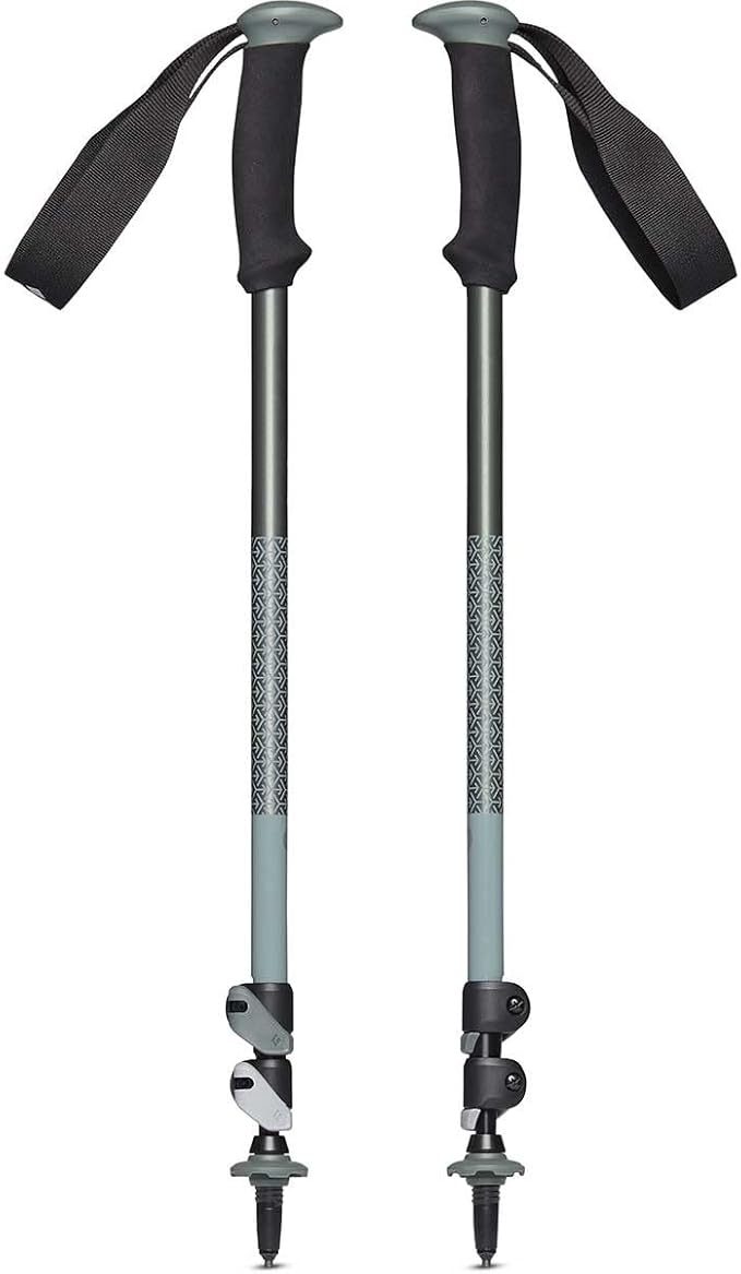 BLACK DIAMOND Trail Sport Trekking Poles, Two Lightweight Collapsible Aluminum Hiking Sticks with FlickLock Easy Adjustability for Hiking, Trekking, Backpacking, Walking, Camping, Travel