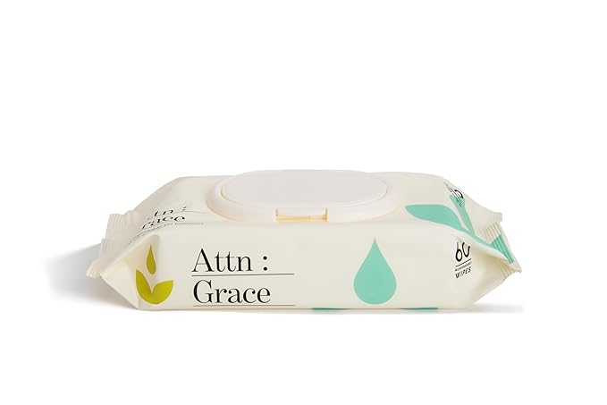 Attn: Grace Flushable Wet Wipes for Women (60 Ct) - Cleanse and Refresh with Aloe Vera and Coconut Oil/Soft & Natural Ingredients Soothe Sensitive Skin