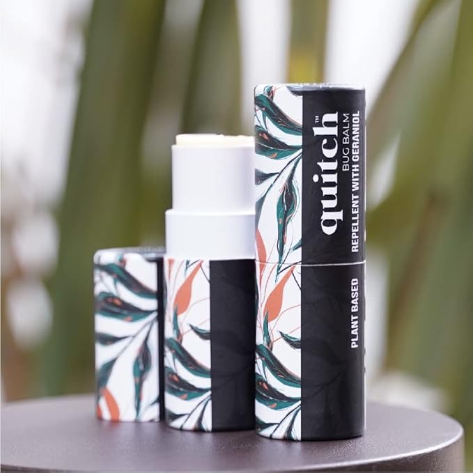 Quitch Mosquito Bug Repellent Balm, Bug Spray Alternative Insect Repellent Travel Size, DEET-Free Vacation Essentials Cruise Must Have, Natural Bug Repellent Wipes Alternative, Made in The USA