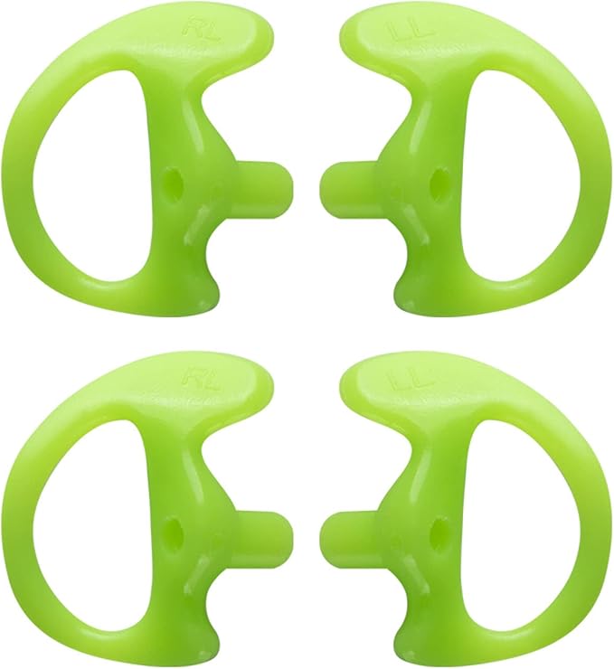 Universal Radio Replacement Earmold, Insert Soft Silicone Earmold Earbud Earplug for Two-Way Radio Coil Tube Audio Kits for Walkie Talkie Acoustic Earpiece Headset (Green, Medium, 2 Pair)