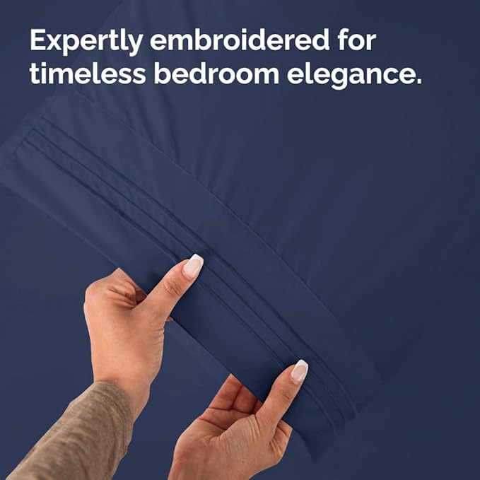 Long Pillowcases - Body Pillow Cover - Long Pillow Insert for Sleeping, Side Sleepers - Soft & Breathable Body Pillow Case with Envelope Enclosure - Comfy & Machine Washable - 20" x 54" (Navy Blue)