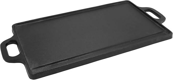 Coghlan's Cast Iron Griddle – Reversible Pre-Seasoned Camping Cookware for Grilling, Frying, and Outdoor Cooking – Durable and Versatile Skillet Pan, 18 x 9 Inches