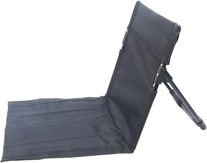 Outdoor Camping Backrest,Lightweight Foldable Chair,Park Leisure backrest,Beach Portable Single Lazy Chair,Aluminum Lazy Comfortable Backrest (Carbon Black)
