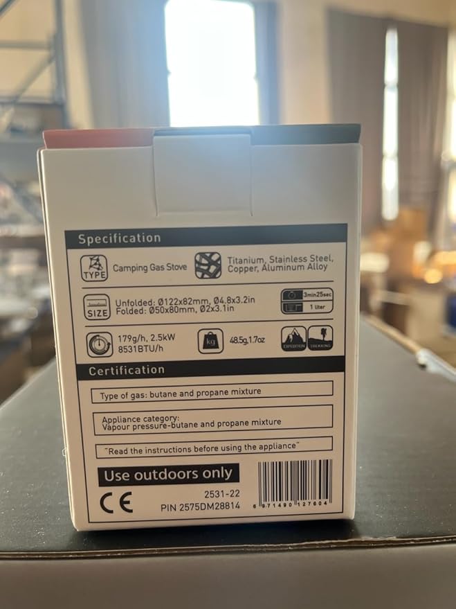 Fire-Maple Hornet II Portable Backpacking Hiking Stove, Mini with High Stability, UItra Light Titanium Gas Stove, for Camping, Backpacking, Hiking, and Survival