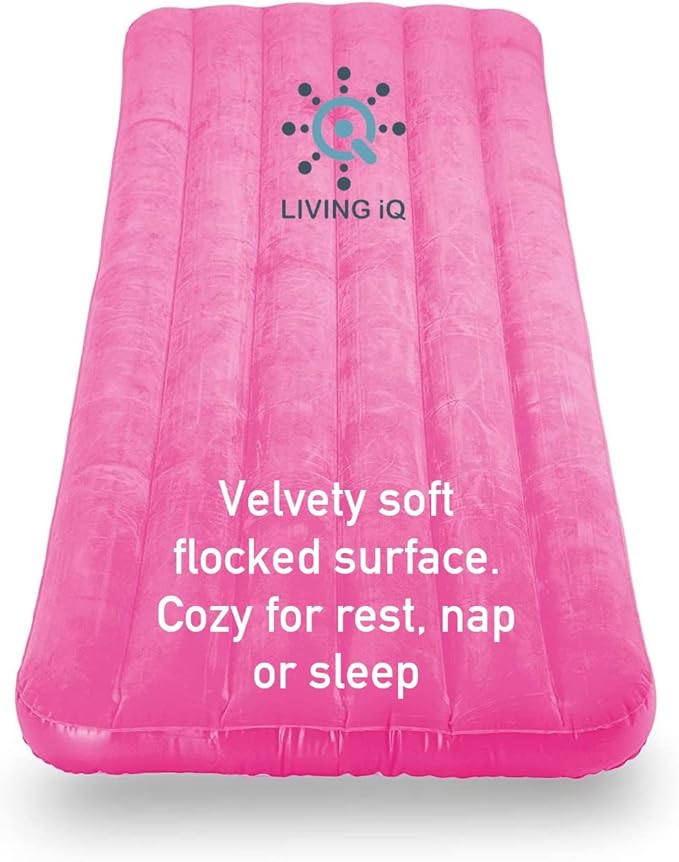 Living iQ Jr Twin-Size Kids Inflatable Air Bed, Blow-Up Mattress with L.O.L. Surprise! Theme, Waterproof & Puncture Resistant Vinyl, Lightweight & Portable for Travel, Hotel, Camp & Sleepover