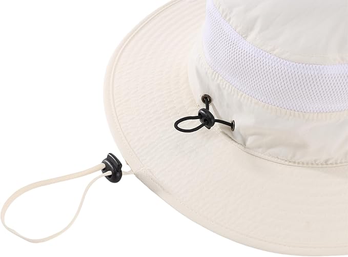 Connectyle Wide Brim Sun Hat for Men Breathable Cowboy Boonie Hat UPF 50+ Sun Protection Bucket Hat for Fishing Hiking
