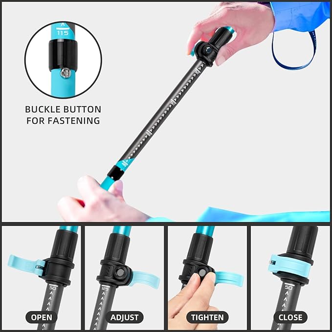 Trekking Poles, Collapsible Hiking Poles,Lightweight and Compact Walking Sticks with Adjustable Height for Men and Women
