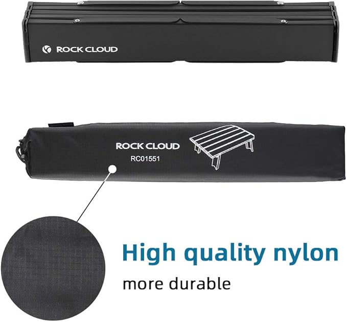 ROCK CLOUD Ultralight Folding Beach Table Adjust Height Aluminum Portable Mini Camping Table