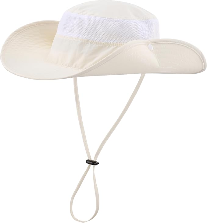 Connectyle Wide Brim Sun Hat for Men Breathable Cowboy Boonie Hat UPF 50+ Sun Protection Bucket Hat for Fishing Hiking