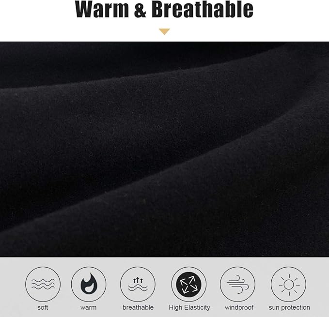 KGC 2 Pack Winter Neck Warmer Gaiter Fleece Windproof Face Mask Cover Cold Weather Scarf for Men & Women