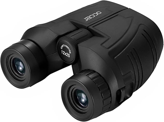 Occer 12x25 Compact Binoculars for Adults and Kids, Large Eyepiece Waterproof Binocular with Low Light Vision,High Powered Easy Focus Binoculars for Bird Watching,Outdoor Hunting,Travel,Sightseeing