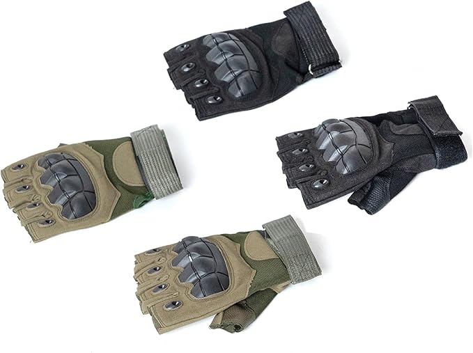 GCSIOM Tactical Fingerless Gloves Breathable, Non-Slip, Impact Resistant, Suitable for Outdoor Cycling, Motorcycle Riding, Rock Climbing