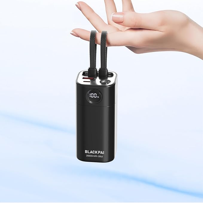 20,000mAh 35W Power Bank, Laptop Portable Charger USB C PD Fast Charging Battery Pack Digital Display for MacBook, iPad, iPhone 17/16, S24 Ultra, Steam Deck, Dell XPS and More (Black)