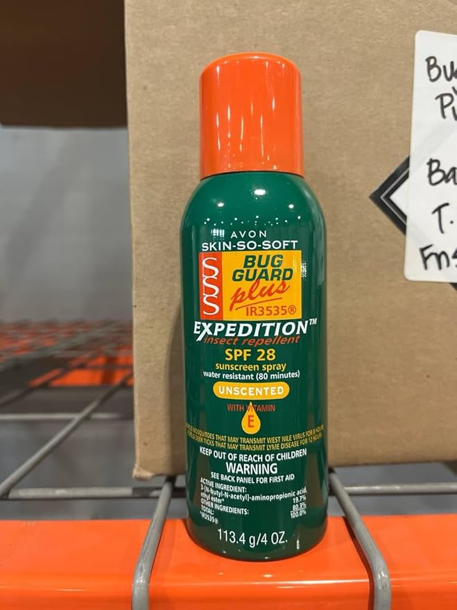 Skin So Soft Bug Guard Plus IR3535® Expedition™ Aerosol Spray – Insect Repellent & SPF 28 Sunscreen, DEET-Free, Unscented, 8-Hour Mosquito Protection, Repels Deer Ticks, Gnats, No-Seeums & Black Flies