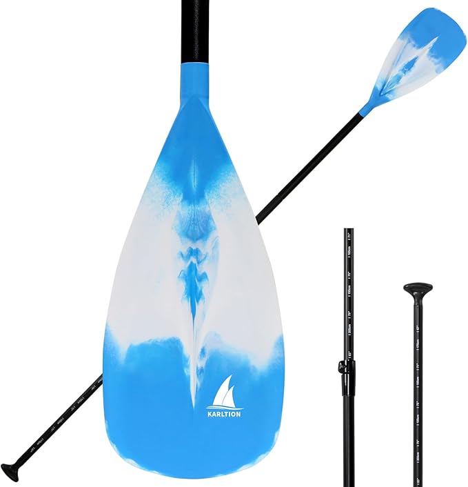 SUP Paddle - 3-Piece Adjustable Aluminium SUP Paddle with Glass Fiber Blade for Surfing, Floating, Water Sports