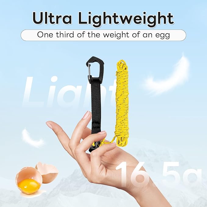 4 Pack Guy Lines-Ultralight Tent Cords with Locking Carabiner Clip, 2mm 100% Nylon Guylines Ropes for Outdoor Camping Tent Tarp,Climbing,Hiking Backpacking (Orange, 4M)