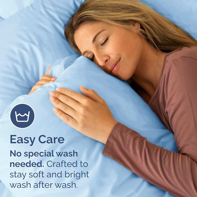 Standard Pillow Cases Set of 2 - Ultra Soft Hotel Quality Pillowcase Covers - Comfy Bedding for Women, Men, Kids & Teens - Machine Washable Pillow Protectors - 2 Piece Set - Standard Size Light Blue