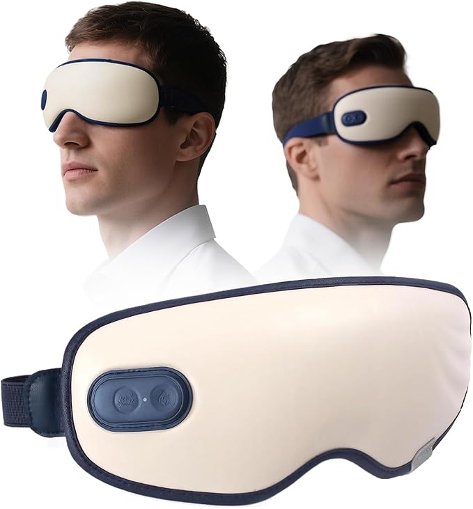 Eye Massager with Heat, Birthday Gifts for Women Men, Heated Eye Mask for Dry Eyes, Migraine Relief, Strain Relief, Improve Sleep, Gifts for Dad Mom Him Her