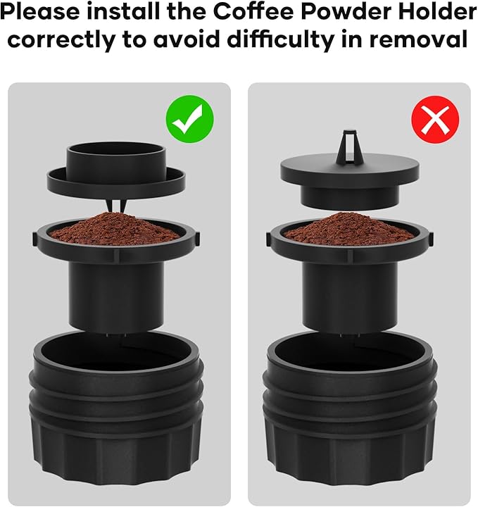 kejector Portable Coffee Maker Espresso Machine for Travel Nano Car Coffee Maker Compatible with Ground Coffee & NS Capsule for RV, Hiking Camping Office, Travel Espresso Maker Electric Gray