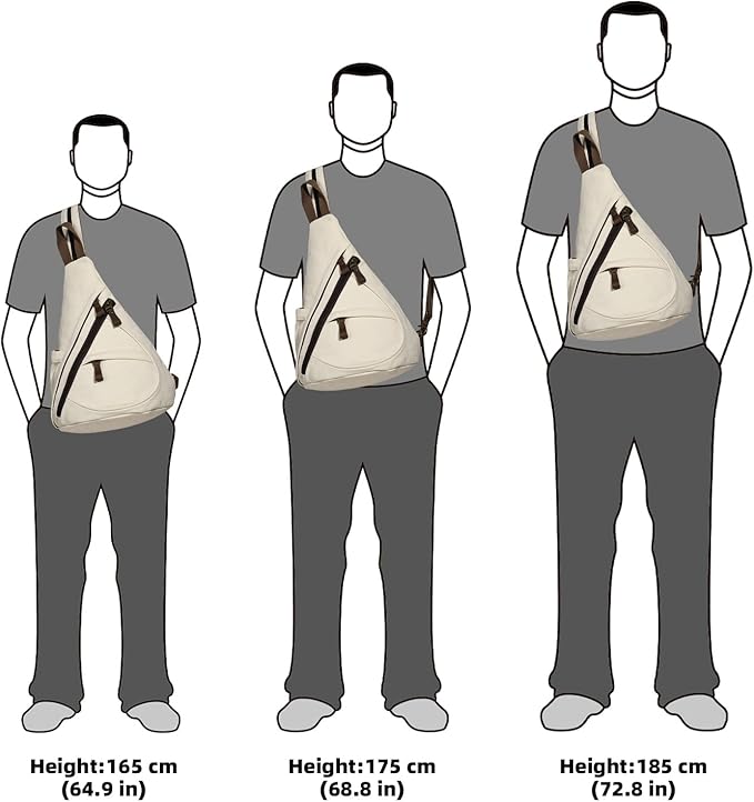 KL928 Canvas Sling Bag - Small Crossbody Backpack Shoulder Casual Daypack Rucksack for Men Women(Large Version)