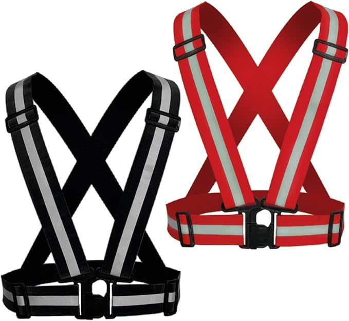 Reflective Running Vest 2-10 Pack, High Visibility Reflective Gear Night Cycling Safety Vest Strap for Men Women Kids