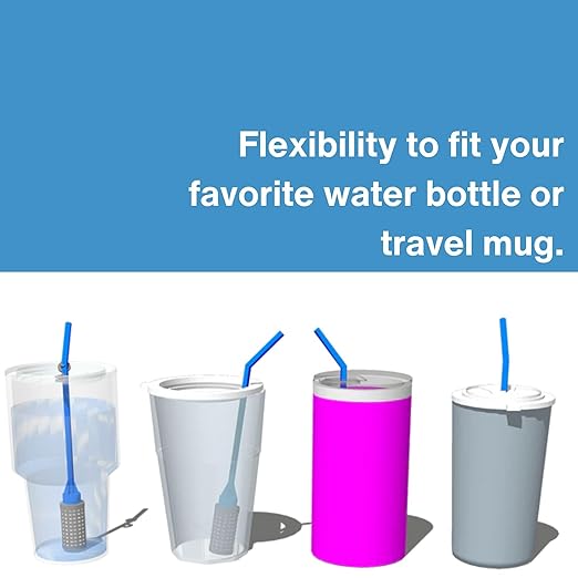 Campbell Ultrafiltration+ On the Go Filter Straw - Reusable, Dishwasher Safe for Hiking, Camping, Travel - Removes 99.9% Water Contaminants, Compatible with Most Mugs, Tumblers, or Most Bottles