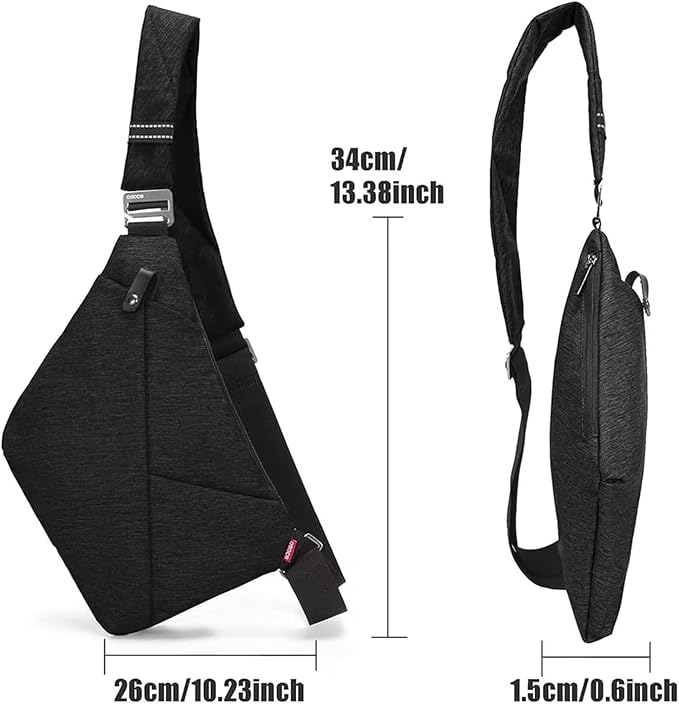 Anti Theft Crossbody Bags Sling Bag for Women Men Waterproof Wander Bag for Sports and Travel. (4.0Black, Small)