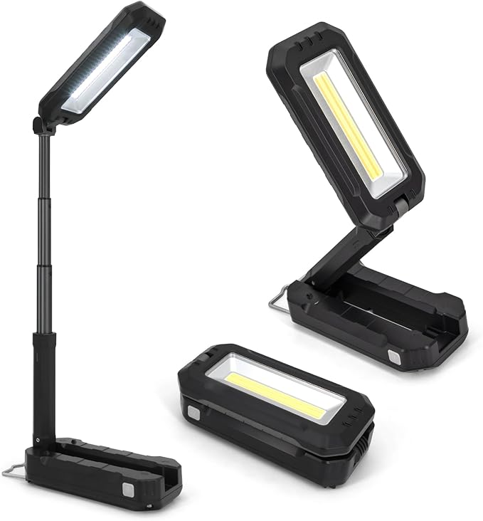 Work Light, Portable LED Work Lights, 7000mAh Rechargeable Camping Lights,1200 Lumens Magnetic Work Light for Job Site,Emergency and Camping (Black)