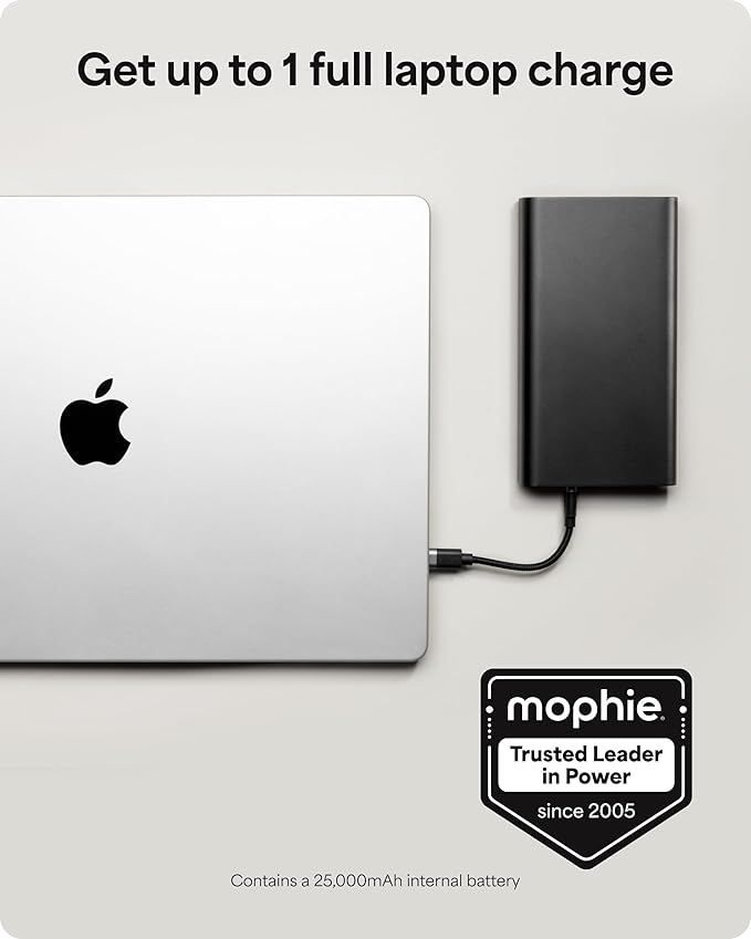 Mophie Powerstation Ultra 25,000mAh Laptop Power Bank (Gen 3) – 140W USB-C PD Fast Charging, Portable Charger for iPhone, iPad, MacBook Pro, Steam Deck, Nintendo Switch – Includes USB-C Cable