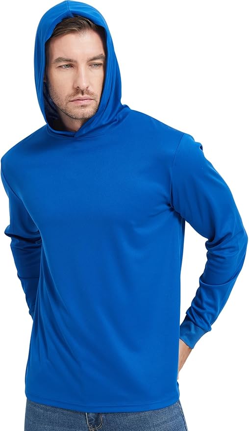 ProtectX High Visibility Sun Protection Lightweight Long Sleeve Hoodie, UPF 50+ Quick-Dry, SPF UV Shirt, Active Wear